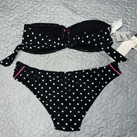 Rip Curl polka dot two piece bikini bathing swimsuit swimwear beach summer - Picture 5 of 7